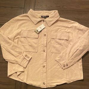 Oversized Flap Pocket Shacket Medium